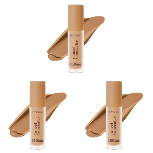 Image of MARS Cancel Liquid Concealer for Face Makeup with Radiant Natural Finish | 07-Caramel Charm | 6.0 ml | Lightweight | Medium to High Coverage | Long-Lasting & Multi-Purpose | Crease Resistant