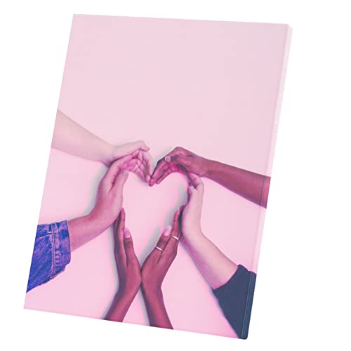 Tableau Coeur en Mains Multicolores toile imprimée art mural salon