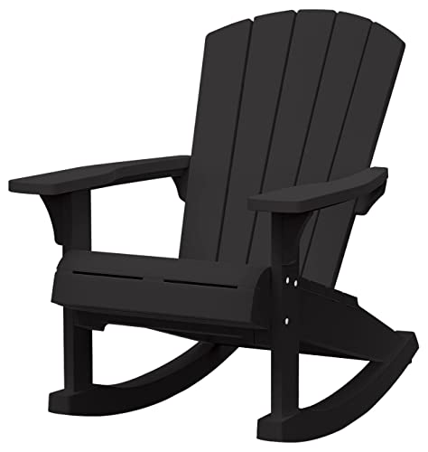 Keter Adirondack Rocker Resin Outdoor Furniture Patio Chair -Perfect For Porch, Pool, And Fire Pit Seating, Dark Grey #TOP5