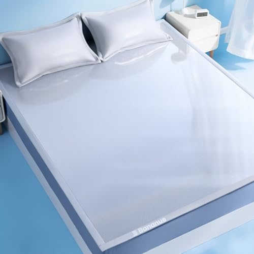 Alfombrilla de bambú refrescante para verano, plegable, de ratán de seda de hielo para una refrigeración rápida del hogar, perfecta para sala de estar y pasillo, solución ideal para dormir en verano