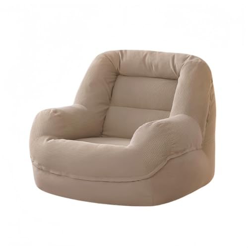 Demanca ソファ 一人掛け ビーズクッション 低反発 軽量 低座面 モダン 布製 長持ち ひとり暮らし向け リラックスチェア おしゃれ (ホワイト)