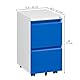 YITAHOME 2 Schubladen Rollcontainer mit Abschließbar, Mobiler Aktenschrank mit Rollen für A4, Legal, Letter, Metall Büroschrank für Home-Office, Hängeregistratur, 51 x 39 x 71cm, Weiß + Blau