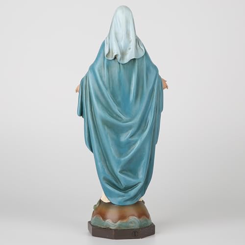 BC Catholic Our Lady of Grace Statue, Virgin Mary Figure for Altar, Religious Gift to Mom, Catholic Home Decor, 13.5 inch H, Hand Painted by Buildclassic (Elegant)