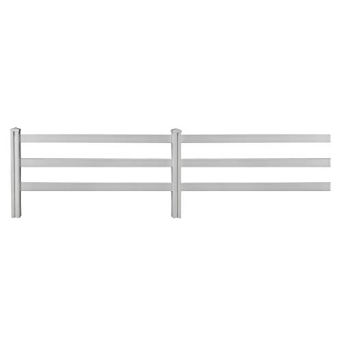 WamBam Traditional 4 by 7-Feet Premium Vinyl Ranch Rail Fence Sections with 2 Posts/Caps - Thumbnail 3