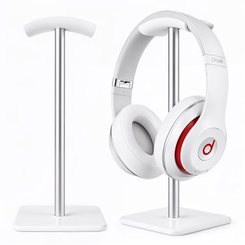 Image of Street27 Headphone Stand for Desk - Aluminum Alloy Desktop Headset Holder with Anti-Slip Base | Gaming Headphones Stand for PC, Studio & Office Use (WHITE)