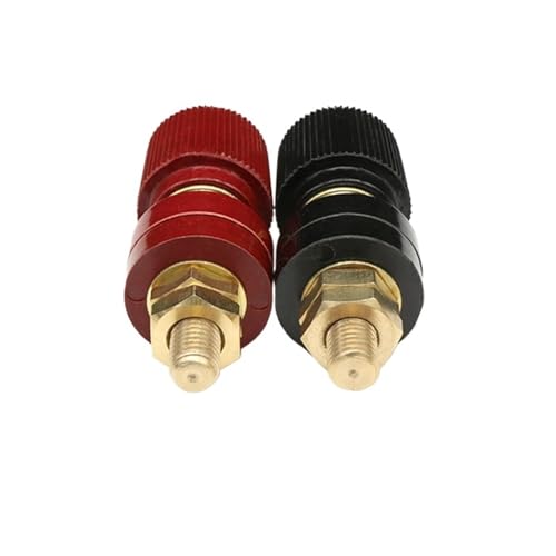 Power Junction Post Connectors M5 M6 M8 M10 Wire Binding Post Thread Screw Black+Red Set Weld Inverter Clamp Power Supply Splice Connect Terminal(M5 Set,5 Pairs)