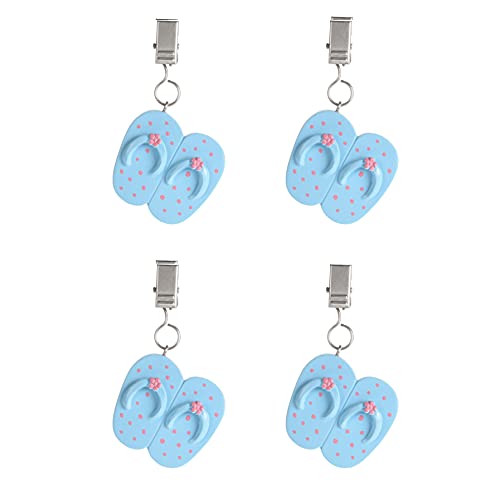 MIK funshopping Set di 4 fermatovaglia con forza di serraggio, pesi per tovaglia, ideali per la tavola coperta (sandali blu)