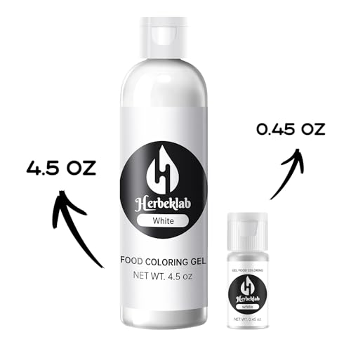 Image of White Gel Food Coloring - 4.5 oz Professional Grade Concentrated Food Dye, Gel Based Coloring for Icing, Baking, Cake Decorating & Cookies