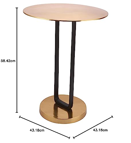 Image of Decor de Maison Brings Handcrafted Irwin'S Obsidian Table in Metal | Bed & Sofa Side Tables |End Table for Living Room, Bedroom, Office, Home Decor, Coffee Table (24 in Height) (Gold & Black)