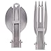 Xcello Fork and Spoon, Portable Folding Titanium Spork Fork, Lightweight Outdoor Camping Cutlery(Fork + Spoon-Silver)