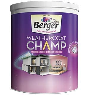 Berger Weather Coat Champ Paint for Exterior and Interior Walls (White).