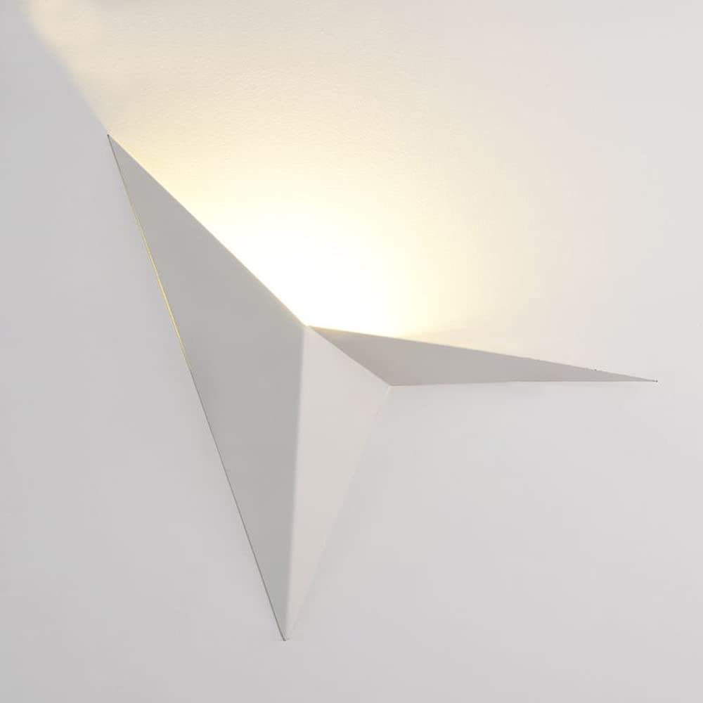 HYJAUSXB Modern Wall Lights Triangle 3W LED Sconce Light Fixture丨Indoor Hallway Lamp Aent Decorative Lighting丨Wall Lamps for Bedroom Apartments Dorms Theater Studio Hotel丨3000K (White)