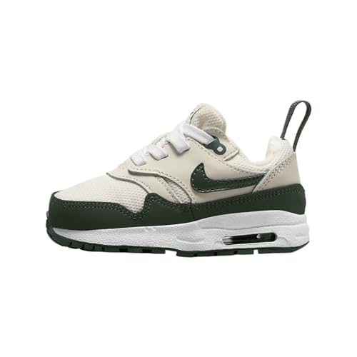 Air Max 1 EasyOn Baby/Toddler Shoes (DZ3309-107, Pale Ivory/White/Bicoastal/Vintage Green) Size 7