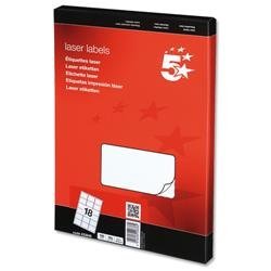 5 Star Addressing Labels Laser 18 per Sheet 63.5x46.6mm White [1800 Labels]
