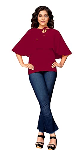 Women's Casual Western Winter Slub Embroidered Flared 3/4 Sleeve Tops