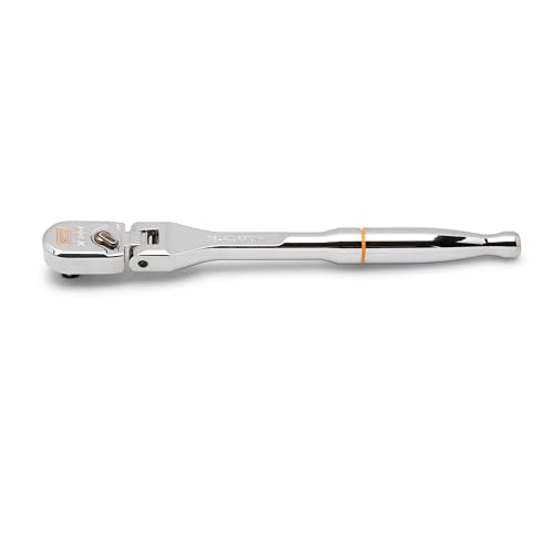 Image of GEARWRENCH 1 /4 inch Drive 120XP Full Polish Chrome Flex Head Teardrop Ratchet | 81012XP