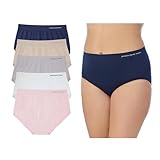 Jones New York Underwear for Women Modern Brief Full Coverage Seamless Stretch Comfort Panties - 5 Pack Multipack - Blush/Ivory/Microchip/Buff/Navy, Medium