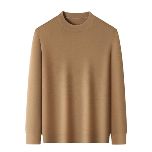 Men's Wool Sweater Semi-High Neck Spring Knit Soft Lightweight Pullover Solid Color Casual Jumper2