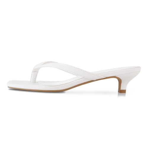 Image of Women's Flip-Flops Kitten Heels Thong Sandals For Women Square Toe Slip On Fashion Summer Dress Sandals