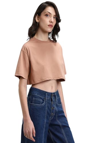 Image of Forever 21 Women Solid Oversized Crop Top