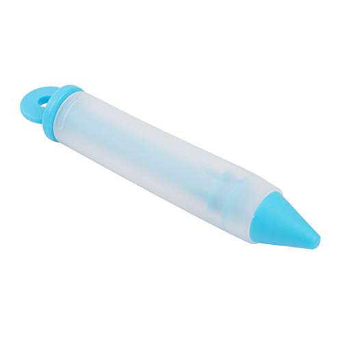 Cookie Icing, Chocolate Pen 4pcs Nozzles Silicone Food Writing with Multiple Spiral Design Print Pen For Food For Cake And Pastry Decorating (Blue)