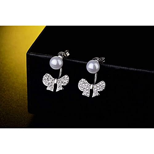Boucles d'oreilles à tige argent 925 femmes perle plastique cristal rose - 4