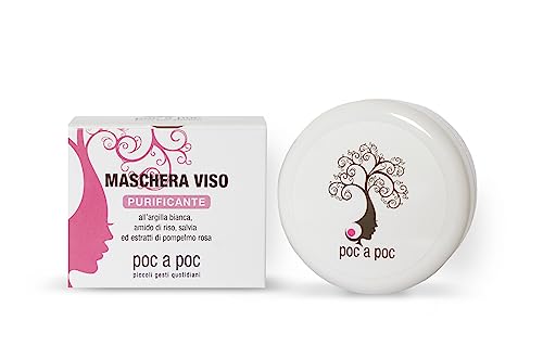 Poc A Poc Maschera Viso Con Mix Di Argille Bianca E Verde, Amido Di Riso, Gsh Defence, Purificante, Nutriente, Lascia La Pelle Meravigliosa. Formato 1
