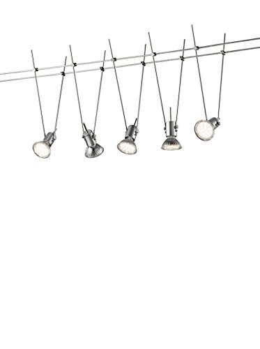 TRIO - Spot Basic 5 LED - GU5.3 - 3W 3000K - 260 Lm - Corps: metal, Titane L:500cm, L:8cm, H:28cm IP20