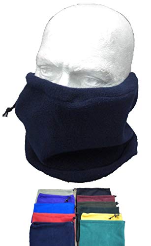 Image of Snood Neck Warmer Fleece Scarf with Adjustable Shock Cord (Green)