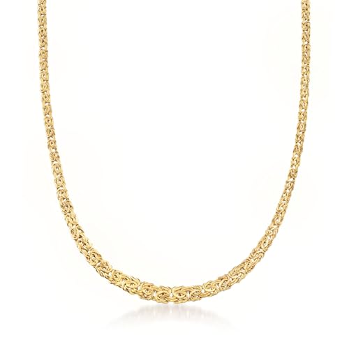 Ross-Simons 14kt Yellow Gold Graduated Byzantine Necklace