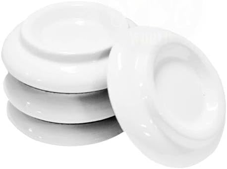 WCUP SMALL PWHITE - Piano Caster Cups for Upright Pianos, Wooden Floor Protectors, Set of 4, Small, Polished White