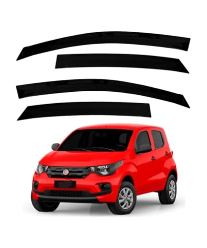 Kit Jogo Calha de Chuva EcoFlex Preto Fumê Compatível para Mobi 2016 a 2021 4 Portas