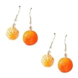 CTIRCHIU 模造オレンジのイヤリング 樹脂素材使用 耐久性と個性兼ね備えた女性向けフルーツデザイン ダングルスタイル 夏のファッションア