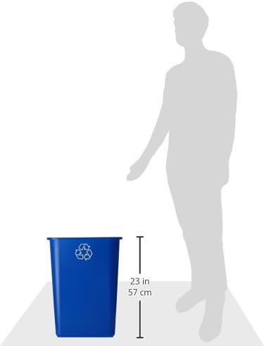 Miniatura 2 de Papelera negra rectangular para oficina, interiores o el hogar de United Solutions de 3.25 galones, color negro,