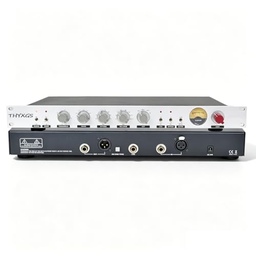 THYXGS Compresseur/limiteur Audio 1u, Processeur Dynamique Monocanal, avec Réglages De Seuil, Ratio, Attaque Et Relâchement, Entrées/Sorties XLR Et Jack TRS...