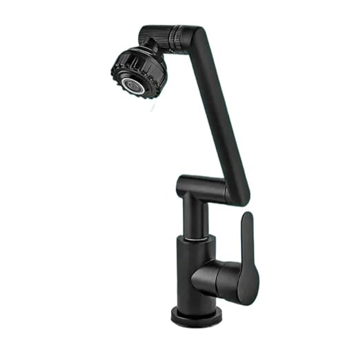 Robinetterie cuisine bras robotique universel eau chaude froide noir