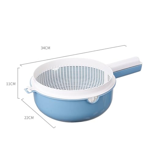 Cesta coladora de doble capa con tapa para lavado de frutas 7