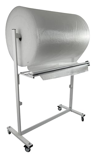 tecnokit supporto con taglierina per rotoli pluriball 1 posizione, per bobine da 100cm, stuttura in acciaio, cm 127x72x160 h art.690