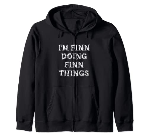 I'm Finn Doing Finn Things - Nombre personalizado Sudadera con Capucha