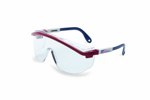 Uvex S2730 Astrospec 3000 Slim Safety Eyewear, Red/White/Blue Frame, Clear Ultra-Dura Hardcoat Lens Uvex S2730 Astrospec 3000 Slim Safety Eyewear, Red/White/Blue Frame, Clear Ultra-Dura Hardcoat Lens