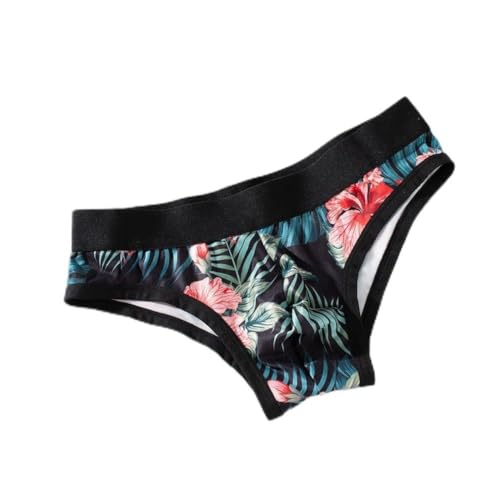 Sous-vêtements fins et respirants en soie glacée pour homme avec motif imprimé et slip de poche de soutien (L B)