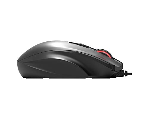 AmazonBasics - Mouse per gaming, sensore ottico con 12.000 DPI, retroilluminato, con tasti azionabili con il pollice
