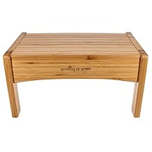 Growing Up Green Bamboo Bathroom Step Stool for Kids Using The Toilet and Sink - Kids Step Stool, Potty Training, Non-Slip, Bathroom, Kitchen, Lightweight