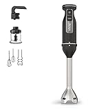 Ninja Foodi 3-in-1 Stabmixer, Handmixer & Zerkleinerer, Stufenweise Anlauf, 2 Misch- und 5 Rührgeschwindigkeiten zum Zerkleinern, Mischen, Kneten und mehr, spülmaschinenfest, 850W, Schwarz CI100EU