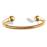 Jewelco London Men's Solid 9ct Yellow Gold Heavyweight Torque 6mm Bangle Bracelet