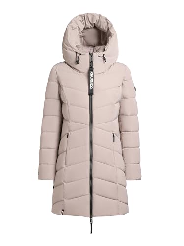 khujo Dier Damen Wintermantel Steppmantel Winterjacke Kurzmantel Steppjacke (DE/NL/SE/PL, Alphanumerisch, S, Regular, Regular, DUS-BEIGE)