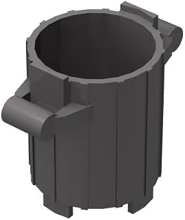 15 Piece Double Ear Trash can, Dark Gray, Compatible with Lego Parts and Pieces