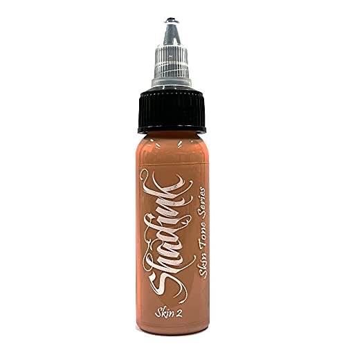 Shadink Tattoo Ink Professional Skin Tone Tattooing Inks for Color Portrait, Black & Gray Style (Skin Tone #2)