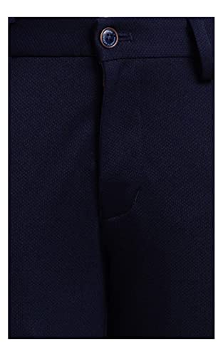 Image of Parx Men's Terry Rayon Blend Solid Pattern Super Slim Fit Flat Front Casual Trouser