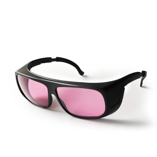 FONLAND Gafas de Seguridad para Láser OD4+ 190-380nm & 750-860nm, 808nm, 830 nm, Gafas Láser de Luz Infrarroja Cercana y UV protección para Los Ojos con Estuche.